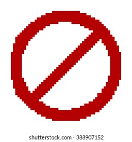 Prohibition Sign Pixel Art Template