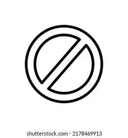 Prohibición de signo con el icono de línea delgada Aislado en fondo blanco