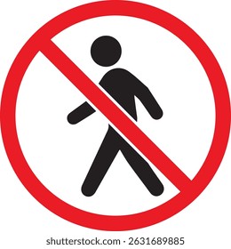 Signo de prohibición para restringir la entrada no autorizada