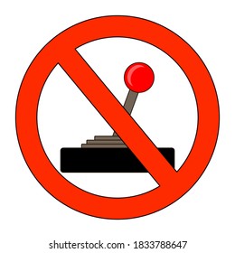 prohibition sign retro game pad, vector illustration