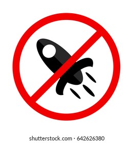 Prohibition sign. rocket