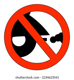 prohibition sign running engine, vector illustration