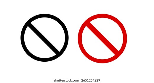 Prohibition sign or stop sign isolated on white background.