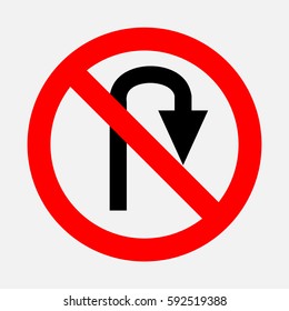 The prohibition sign. Turning from the right is prohibited.