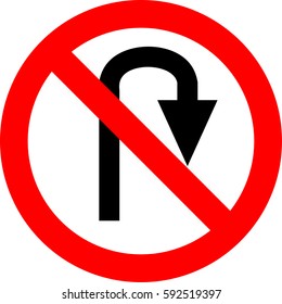 The prohibition sign. Turning from the right is prohibited.