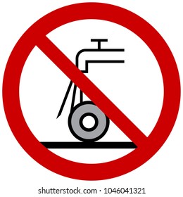 Prohibition sign vector - Do not use for wet grinding symbol, sticker, label