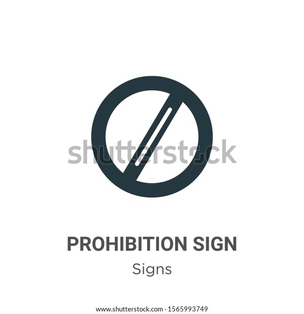 Prohibition sign vector icon on\
white background. Flat vector prohibition sign icon symbol sign\
from modern signs collection for mobile concept and web apps\
design.