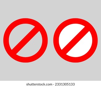 Prohibition sign: A vector illustration of a red prohibition sign, representing a symbol of prohibition or restriction. Use it to communicate warnings or forbidden actions in your designs.