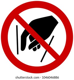 Prohibition sign vector - no reaching in