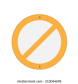 Prohibition Sign Yellow . Vector illustrations