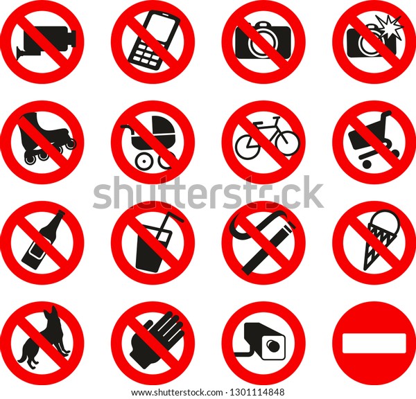 Prohibition Signs Stock Vector (Royalty Free) 1301114848 | Shutterstock