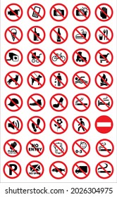 Prohibition signs high quality image and vector.