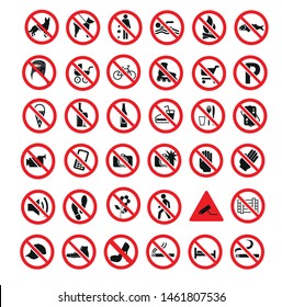 Prohibition signs illustrator vector file
