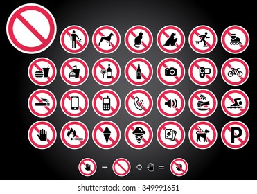 Prohibition signs - Set 1