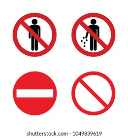 Prohibition signs. Set of prohibition symbols
