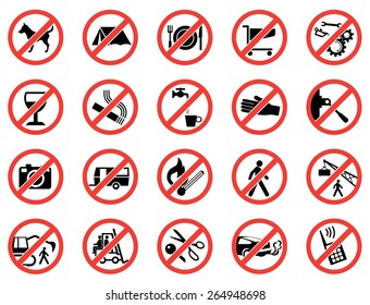 Prohibition Signs Set Vector Illustration Stock Vector (Royalty Free ...