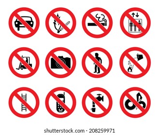 Icono de vector de signos de prohibición