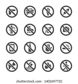 prohibition signs vector icon set
