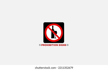 Prohibition signs vector logo design