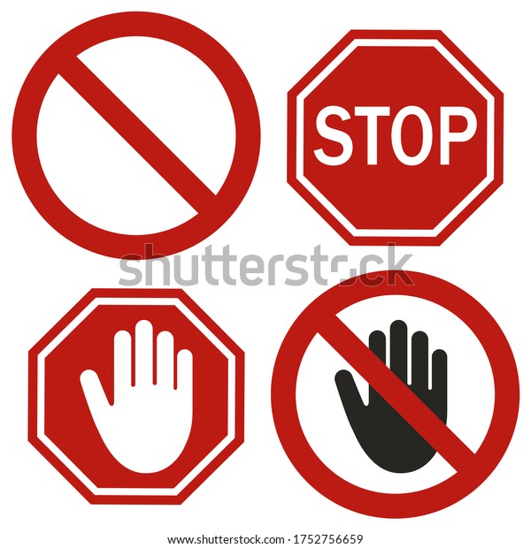 Prohibition Signs Vna White Background Flat Stock Vector (Royalty Free ...