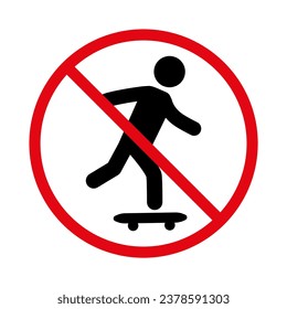 Prohibition of skateboarding. An icon prohibiting skateboarding in this area. EPS10