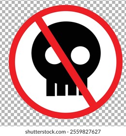 prohibition skull sign vector red color illustrator
