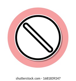 prohibition sticker icon. Simple thin line, outline vector of web icons for ui and ux, website or mobile application
