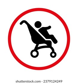 Prohibition of strollers on the escalator. Prohibition of the installation of strollers on the territory. EPS10