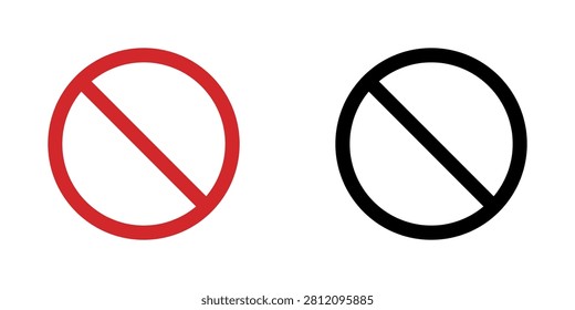 Prohibition Symbol Icon Set. No Entry, Restriction, Warning, Forbidden Action And Safety Regulation Silhouette Sign Collection. Isolated Vector Illustration.