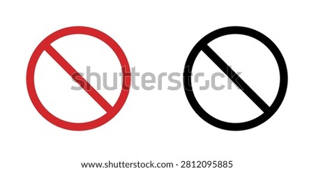 Prohibition Symbol Icon Set. No Entry, Restriction, Warning, Forbidden Action And Safety Regulation Silhouette Sign Collection. Isolated Vector Illustration.