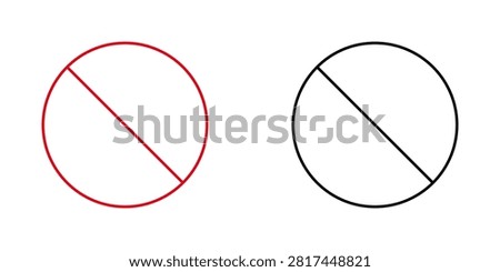 Prohibition Symbol Icon Set. No Entry, Restriction, Warning, Forbidden Action And Safety Regulation Outline Sign Collection. Editable Stroke. Isolated Vector Illustration.