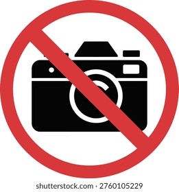 Prohibition symbol for using cameras in a specific area