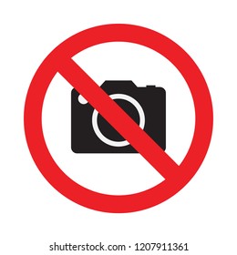 a prohibition to take picture sign vector, modern design, glyph style