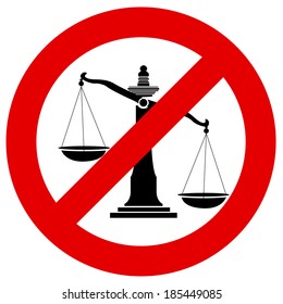 prohibition traffic sign no justice, Unfairness In Thailand, Vector, Illustration