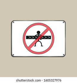 Prohibition of the transfer of long materials. Vector icon.