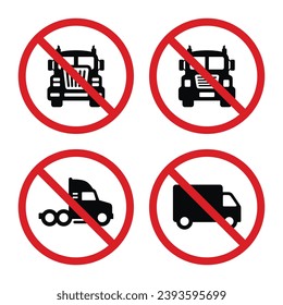 Prohibición del vector de conjunto de símbolos de camión. No hay ningún vector de símbolo de camión