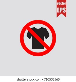 Prohibition T-shirt icon in trendy isolated on grey background.Vector illustration.