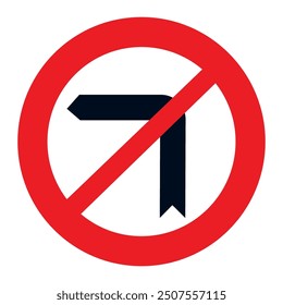 Prohibición de girar a la izquierda. También incluye la prohibición de cambiar la dirección del tráfico.
