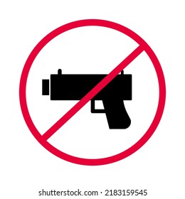 Prohibition of the use of gun. Gun control regulations. Vector.