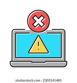 prohibition for use laptop color icon vector. prohibition for use laptop sign. isolated symbol illustration