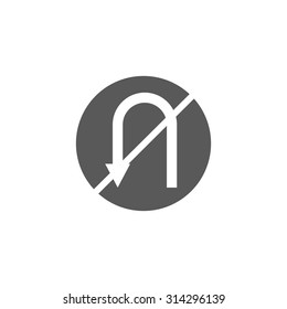 prohibition u-turn icon
