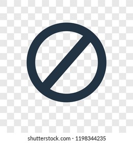 Prohibition vector icon isolated on transparent background, Prohibition transparency logo concept