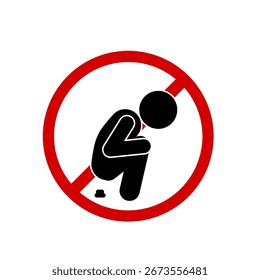 Prohibition vector sign do not defecate here.