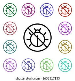 Prohibition of a virus multi color style icon. Simple thin line, outline vector of ban icons for ui and ux, website or mobile application