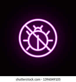 prohibition of a virus neon icon. Elements of ban set. Simple icon for websites, web design, mobile app, info graphics