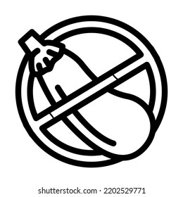 prohibition vulgarity line icon vector. prohibition vulgarity sign. isolated contour symbol black illustration