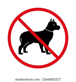 Prohibition of walking dogs. An icon prohibiting walking with dogs. EPS 10