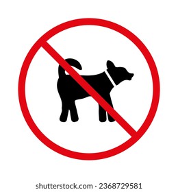 Prohibition of walking dogs. An icon prohibiting walking with dogs. EPS 10