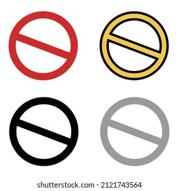 A prohibition or warning. Stop sign icons. Vectors.