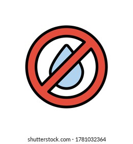 Prohibition, water icon. Simple color with outline vector elements of aqua icons for ui and ux, website or mobile application
